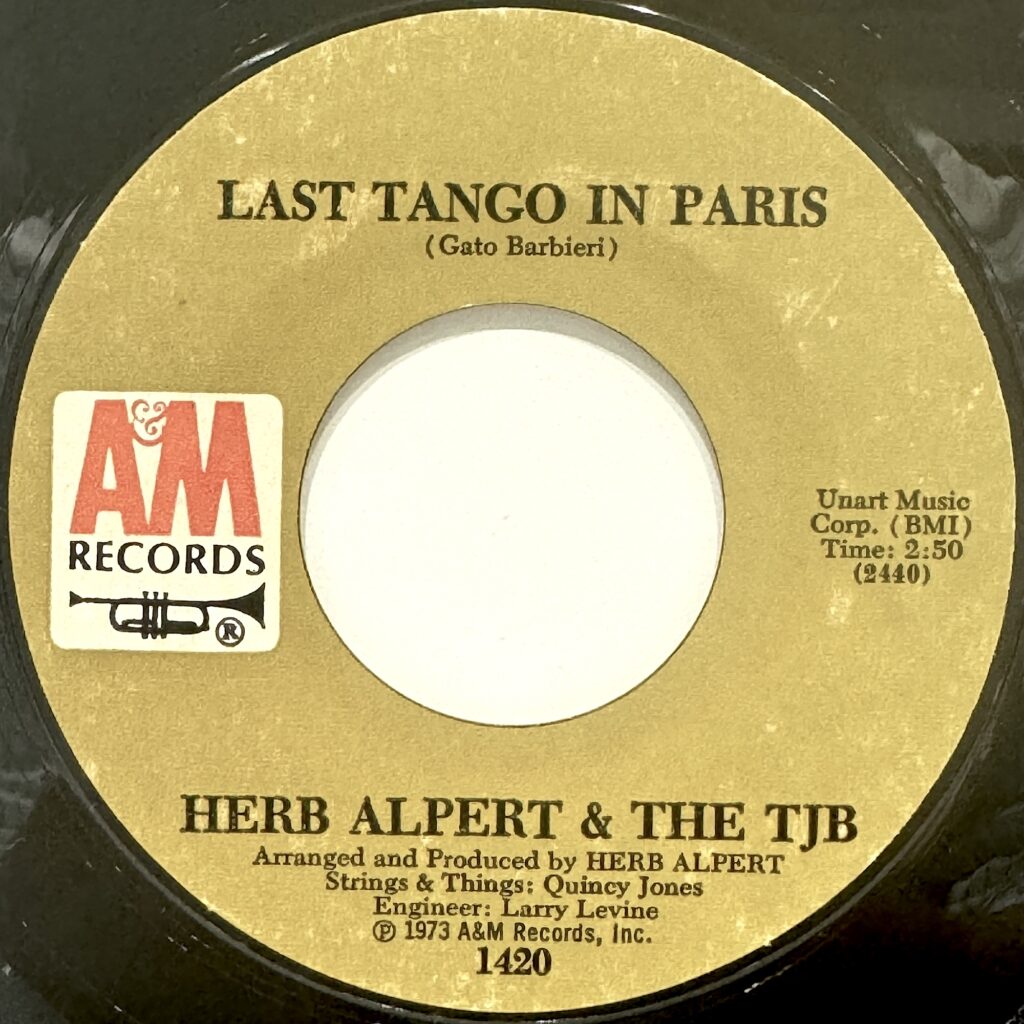 HERB ALPERT & THE TIJUANA BRASS / Last Tango In Paris / Fire And Rain *US Original