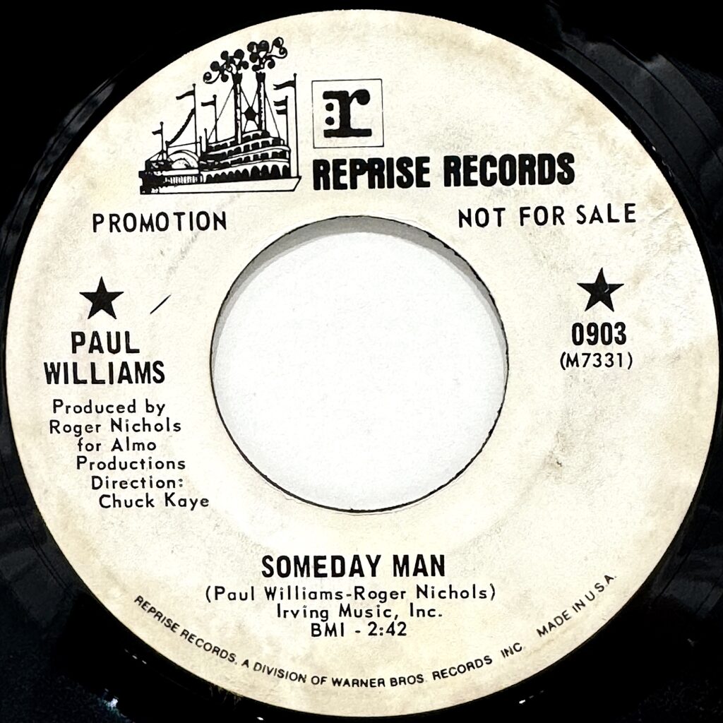 PAUL WILLIAMS / Someday Man / Mornin’ I’ll Be Movin’ On *US Promo