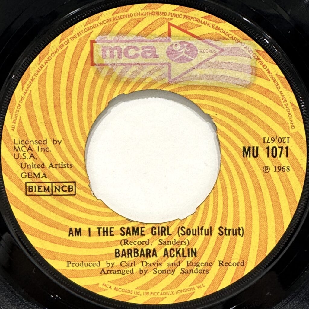 BARBARA ACKLIN / Am I The Same Girl (Soulful Strut) / Be By My Side *UK Original