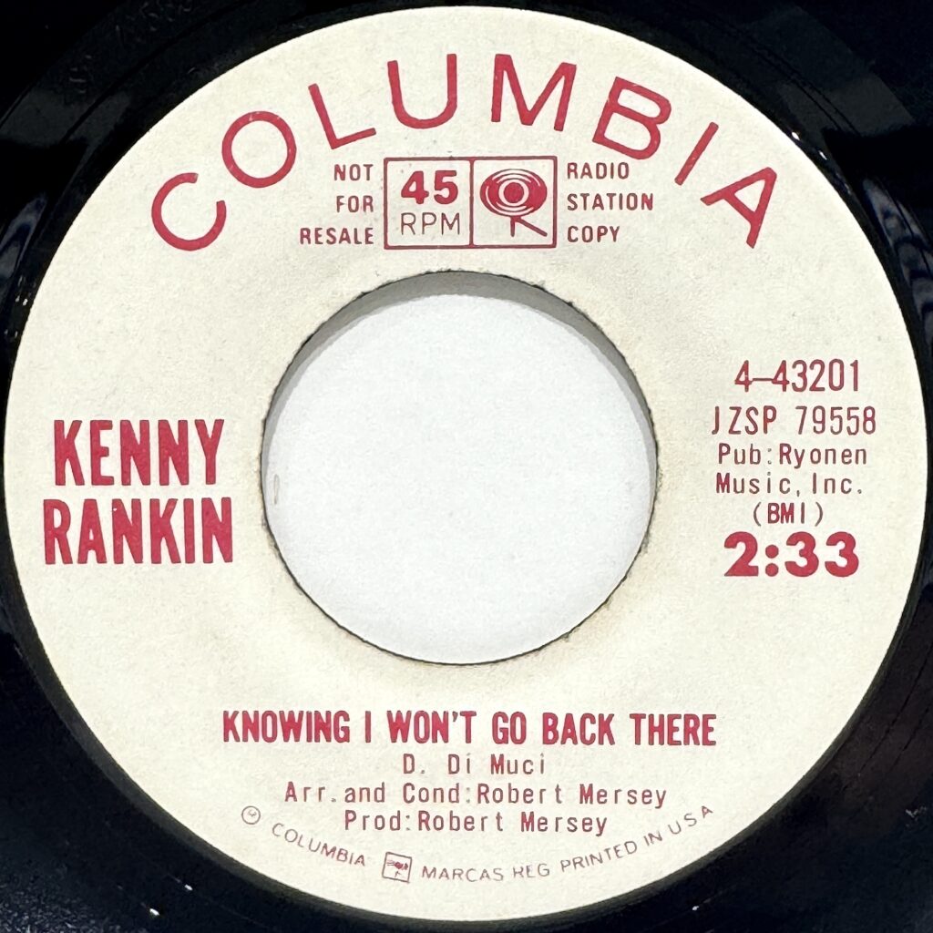 KENNY RANKIN / Knowing I Won’t Go Back There / There’ll Be No Other Love (For Me)